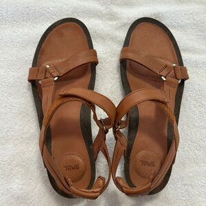 Teva Brown Sandals with Leather Straps and Buckle